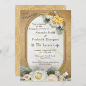 Invitation Arrière - plan Mandala Gold avec Roses Blanches (Devant / Derrière)