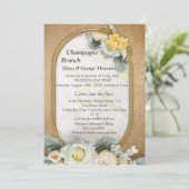 Invitation Arrière - plan Mandala Gold avec Roses Blanches (Debout devant)