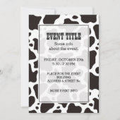 Invitation arrière - plan motif de vache (Devant)