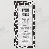 Invitation Arrière - plan motif de vache (Devant / Derrière)