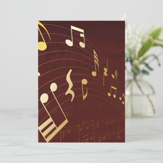 Invitation Arrière - plan Musical Notes (Debout devant)