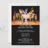 Invitation Arrière - plan noir de la fête de la Saint-Sylvest (Devant)
