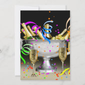 Invitation Arrière - plan noir de la fête de la Saint-Sylvest (Dos)