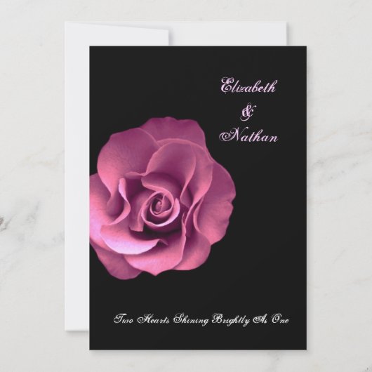 Invitation Arrière - plan noir rose (Dos)