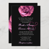 Invitation Arrière - plan noir rose (Devant / Derrière)