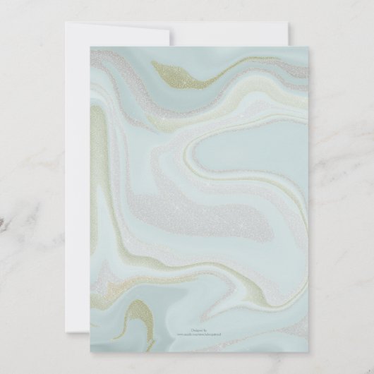 Invitation Arrière - plan Parties scintillant moderne en marb (Dos)
