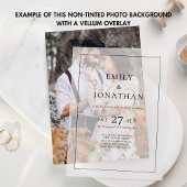 Invitation Arrière - plan photo pour Mariage de code Vellum Q