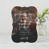 Invitation Arrière - plan photo Princesse moderne Quinceañera (Debout devant)