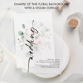 Invitation Arrière - plan pour Mariage Vellum Tinted Pink Flo