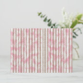 Invitation arrière - plan rayé rose et blanc (Debout devant)