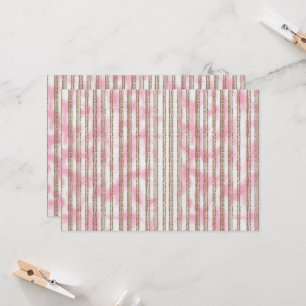 Invitation arrière - plan rayé rose et blanc