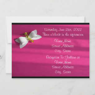 Invitation Arrière - plan rose avec un Mariage blanc