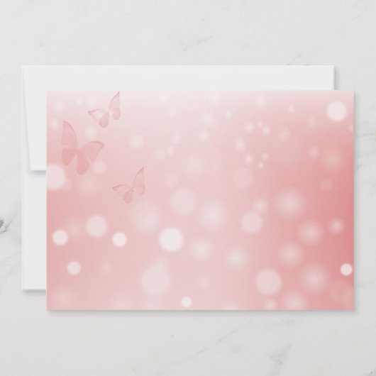 Invitation Arrière - plan rose Bokeh (Dos)