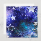Invitation Arrière - plan spatial avec étoiles (Devant / Derrière)