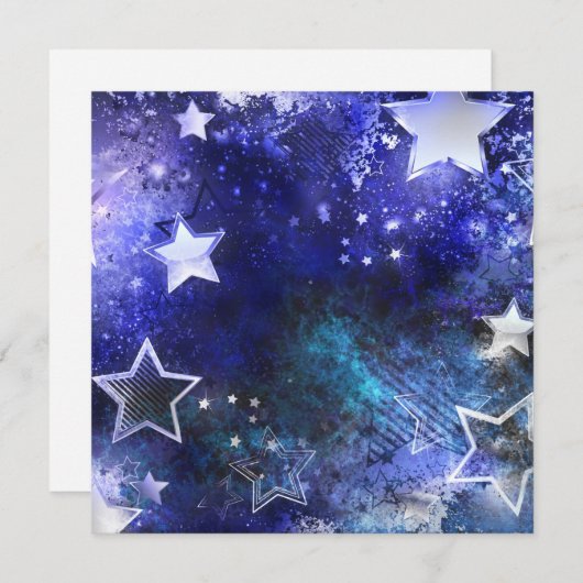Invitation Arrière - plan spatial avec étoiles (Devant / Derrière)