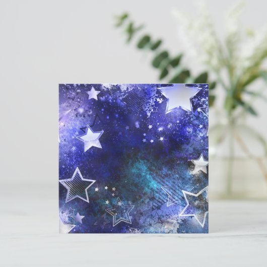 Invitation Arrière - plan spatial avec étoiles (Debout devant)