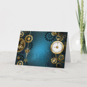 Invitation Arrière - plan turquoise à vapeur avec Gears