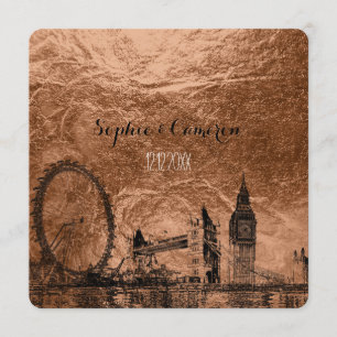 Invitation arrière - plan urbain/faux cuivre de PixDezines lo