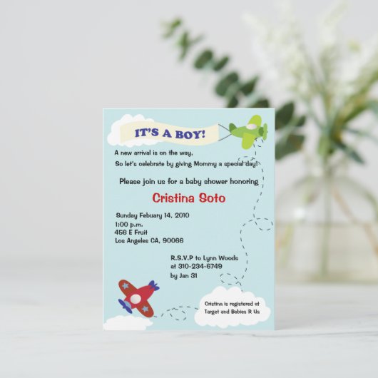 Invitation Arrivée de l'avion (Debout devant)