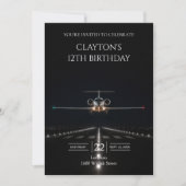 Invitation Arrivée en jet de luxe exécutif pour une fête d'an (Devant)