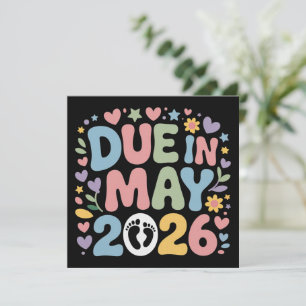 Invitation Arrivée mai 2026 Date prévue pour nouveau bébé mam