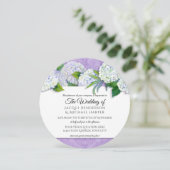 Invitation Arrondi Damask Hydrangea violet Mariage Floral (Debout devant)