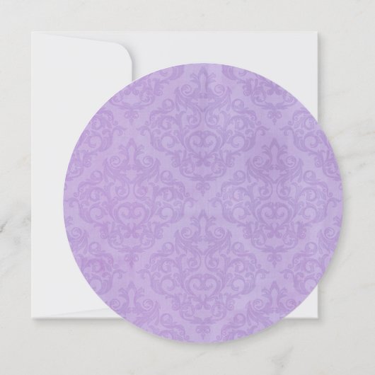 Invitation Arrondi Damask Hydrangea violet Mariage Floral (Dos)