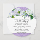 Invitation Arrondi Damask Hydrangea violet Mariage Floral (Devant)