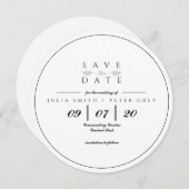 Invitation Arrondi noir et blanc enregistrer l'invitation de  (Devant / Derrière)