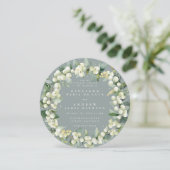 Invitation Arrondi Seafoam Snowberry+Eucalyptus Mariage de co (Debout devant)