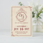 Invitation Arrondi Vintage Enregistrer la date (Debout devant)
