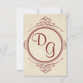 Invitation Arrondi Vintage Enregistrer la date (Dos)