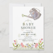 Invitation Arrosage Can Jardin Floral Baby shower à thème (Devant)
