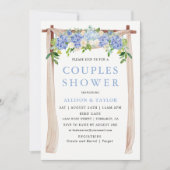 Invitation Arroseur de couple à l'aquarelle bleue (Devant)