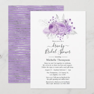 Invitation Arroseur Virtuel de Fleurs de Lavande et d'Argent