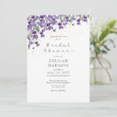 Invitation Arrosoir de mariage aux violettes aquarelles viole (Debout devant)