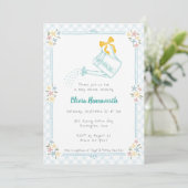 Invitation Arrosoir Gingham Bleu Ciel Bébé 001 (Debout devant)