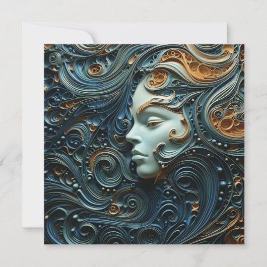 Invitation Art 3D de la femme Lune (Devant)