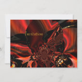 Invitation Art Abstracte Jeweled Silk in Red Kaart (Voorkant)