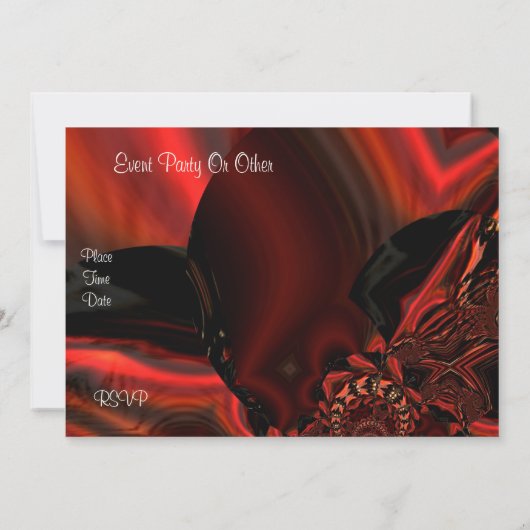 Invitation Art Abstracte Jeweled Silk in Red Kaart (Achterkant)