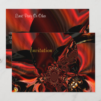 Invitation Art Abstracte Jeweled Silk in Red Kaart