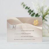 Invitation Art Abstrait beige Mariage chinois RSVP (Debout devant)