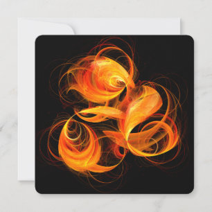 Invitation Art abstrait boule de feu