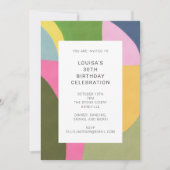 Invitation Art Abstrait coloré moderne 30e anniversaire (Devant)