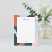 Invitation Art Abstrait coloré Personnalisé Merci Note (Debout devant)