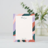 Invitation Art Abstrait coloré Personnalisé Merci Note (Debout devant)