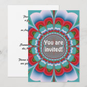 Invitation Art abstrait de mandala psychédélique rétro en fle (Devant / Derrière)