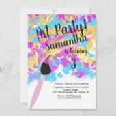 Invitation Art Abstrait fête d'anniversaire (Devant)