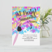 Invitation Art Abstrait fête d'anniversaire (Debout devant)