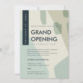 INVITATION ART ABSTRAIT MODERNE AQUA BLUE GRAND OUVERTURE (Devant)